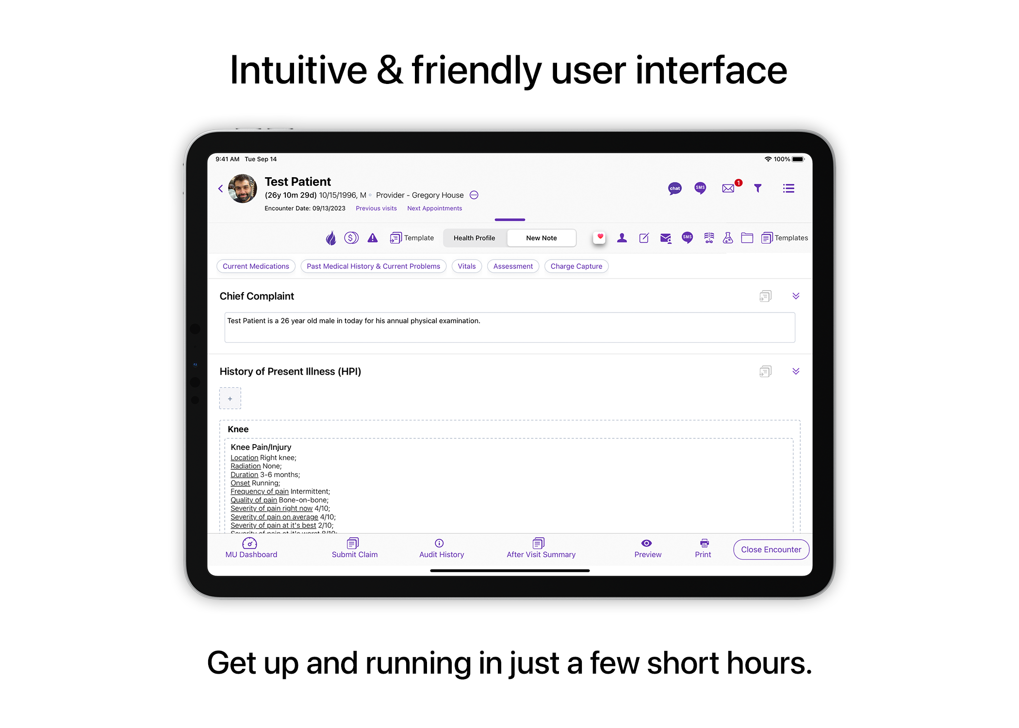 screenshot of Althea Smart EHR